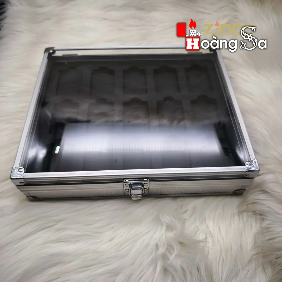 Hộp Nhôm Chứa 15 Bật Lửa Zippo, Mặt Mica Trong Suốt - Kích Thước 23 x 28 cm - Ảnh 3