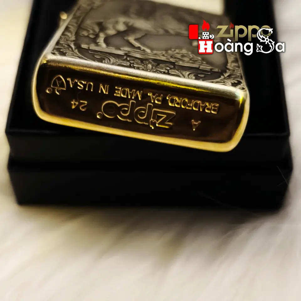 Bật lửa Zippo Brass Armor chủ đề Ngựa 3D chính hãng - Ảnh 5