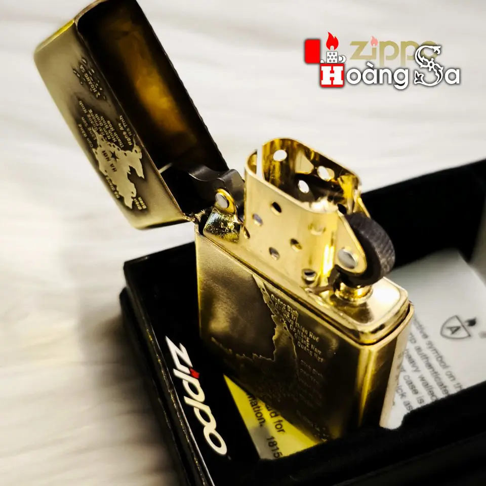 Bật lửa Zippo Armor Brass chủ đề Bản Đồ Việt Nam đắp nổi chính hãng - Ảnh 3