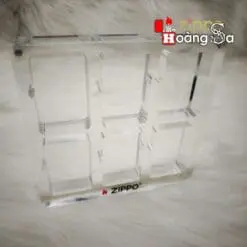 Hộp Mica Trong Nguyên Khối Trưng Bày 6 Zippo Cao Cấp Nắp Nam Châm