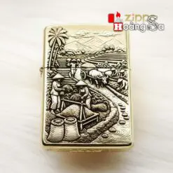 Zippo Armor™ Brass - Gặt Lúa Đồng Quê Việt Nam