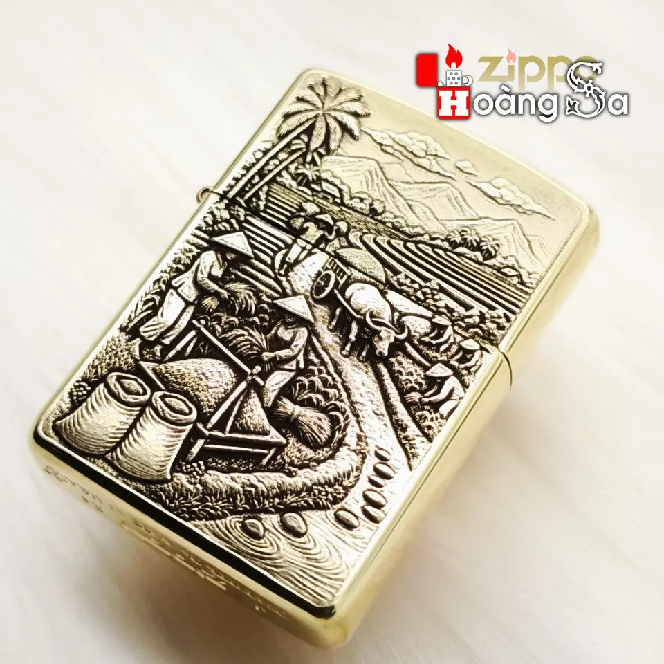 Zippo Armor™ Brass - Gặt Lúa Đồng Quê Việt Nam - Ảnh 2