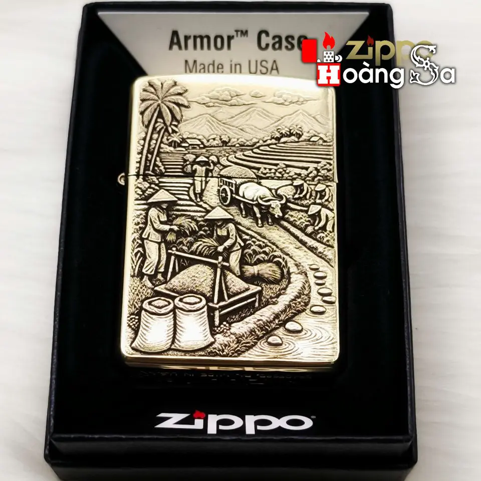 Zippo Armor™ Brass - Gặt Lúa Đồng Quê Việt Nam - Ảnh 4