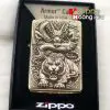 Zippo Armor Brass Khắc Long Hổ