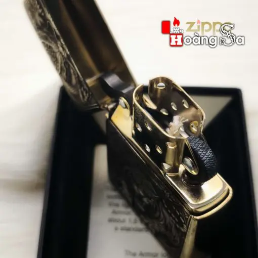 Zippo Armor Brass Khắc Long Hổ - Ảnh 2