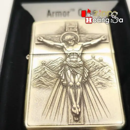 Zippo Armor Brass Khắc Hình Chúa Giê-su 3 - Ảnh 3