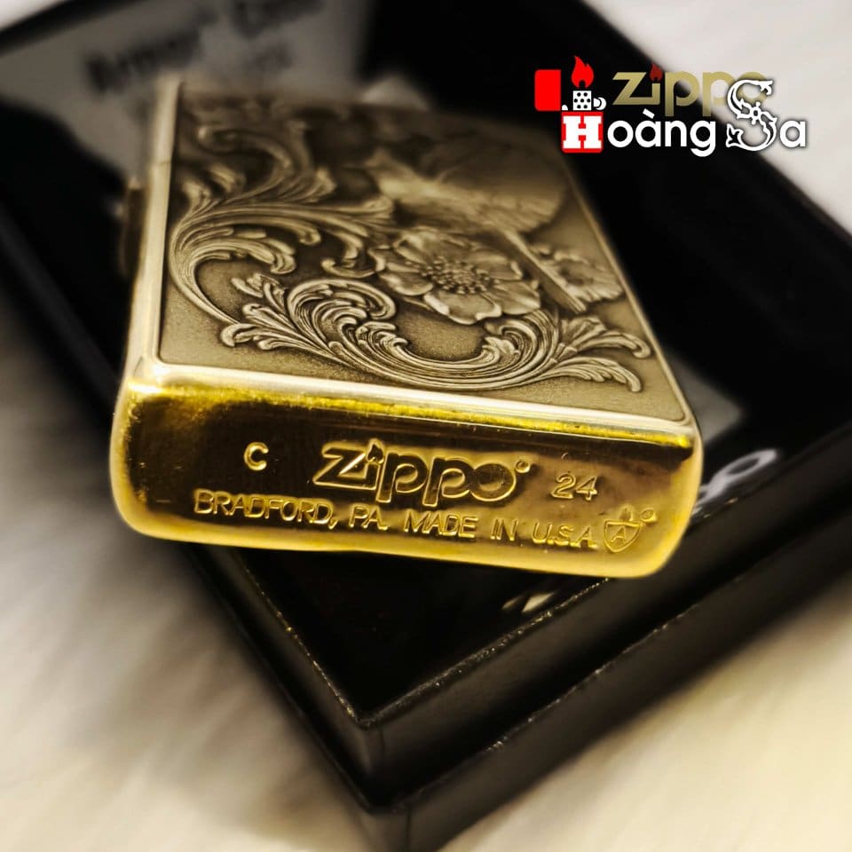 Zippo Armor mộc chưa xử lý – mẫu Zippo chính hãng dùng để mạ vàng và khắc 3D tại Zippo Hoàng Sa